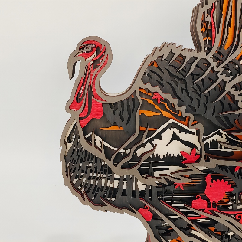 3D木製の動物フラミンゴアーティファクト